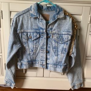 Levi’s embellished acid wash denim jacket